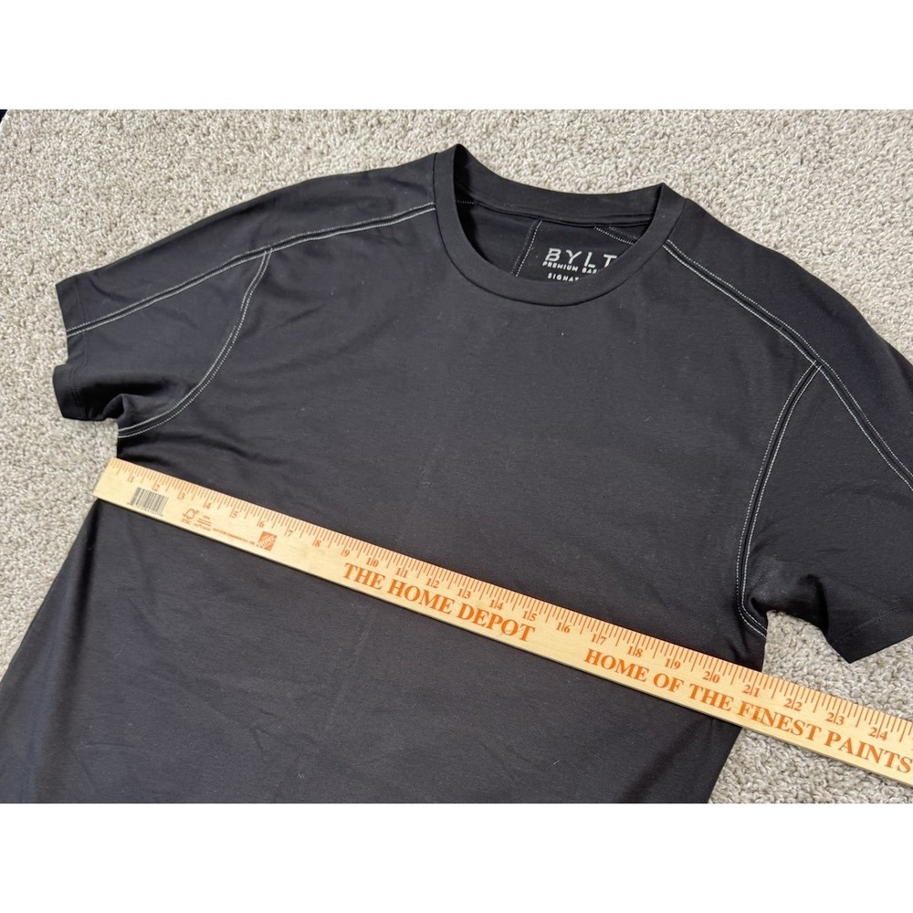 Bylt Premium Basics Signature T-Shirt‎ Mens Black Crew Neck Tee Large - Picture 7 of 7